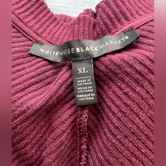 White House Black Market Weekend Cozy Knit Pullover in Cabernet size XL - Picture 4 of 10